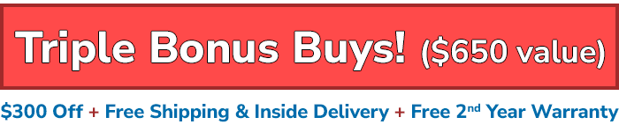 $300 Off! + Free Shipping & Inside Delivery! + Free 2nd Year Warranty! | For a Limited Time Only!
